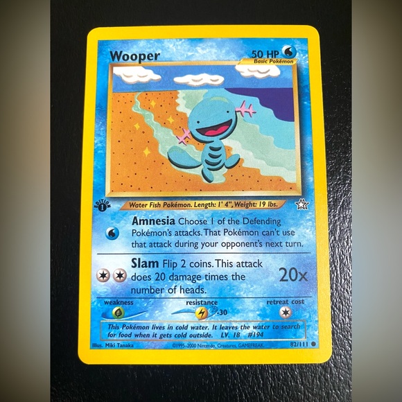 Pokemon 1st Edition pokemon card Wooper 82/111 - Picture 2 of 9